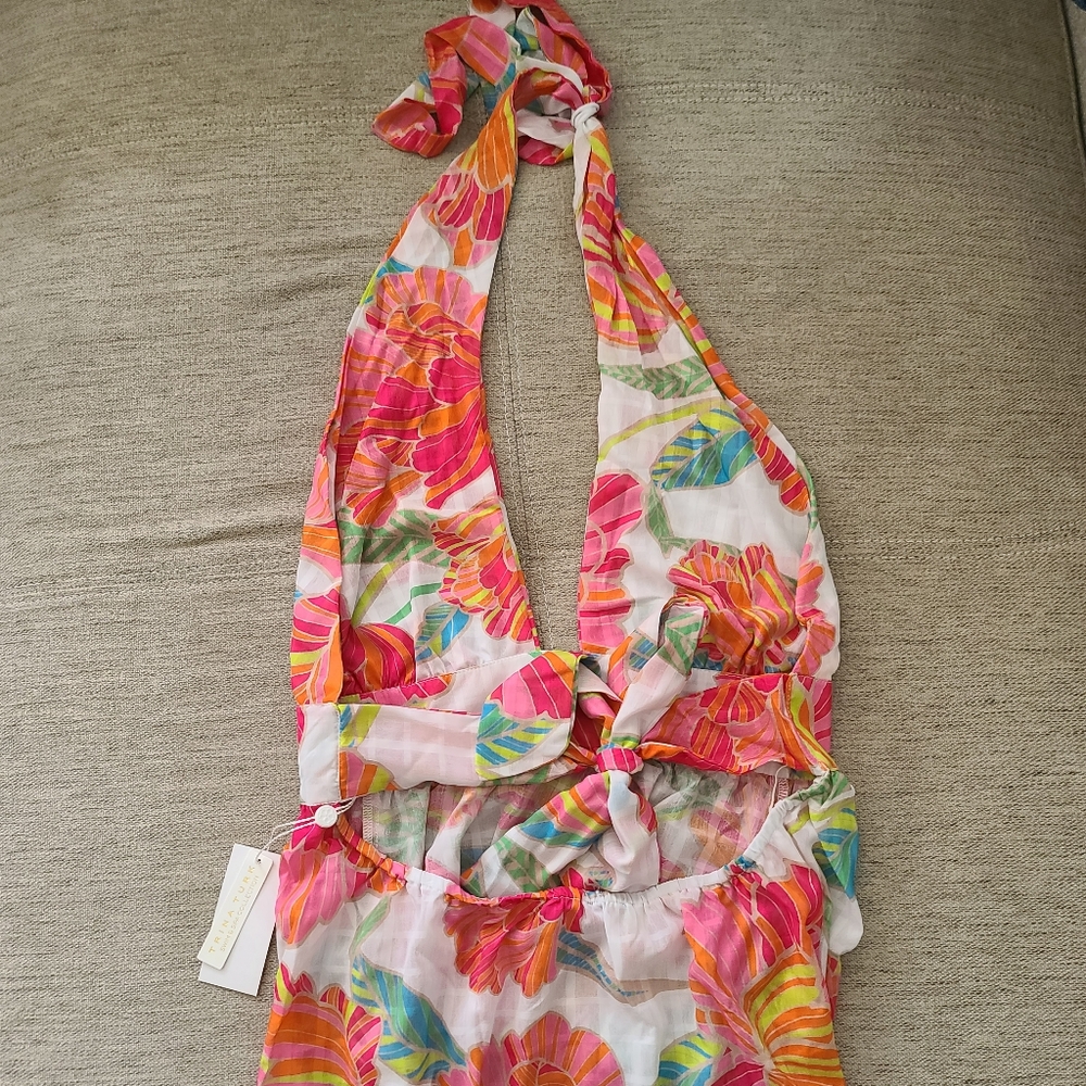 Trina Turk Poppy High Neck Cover Up Dress Sz Medium - Picture 7 of 10
